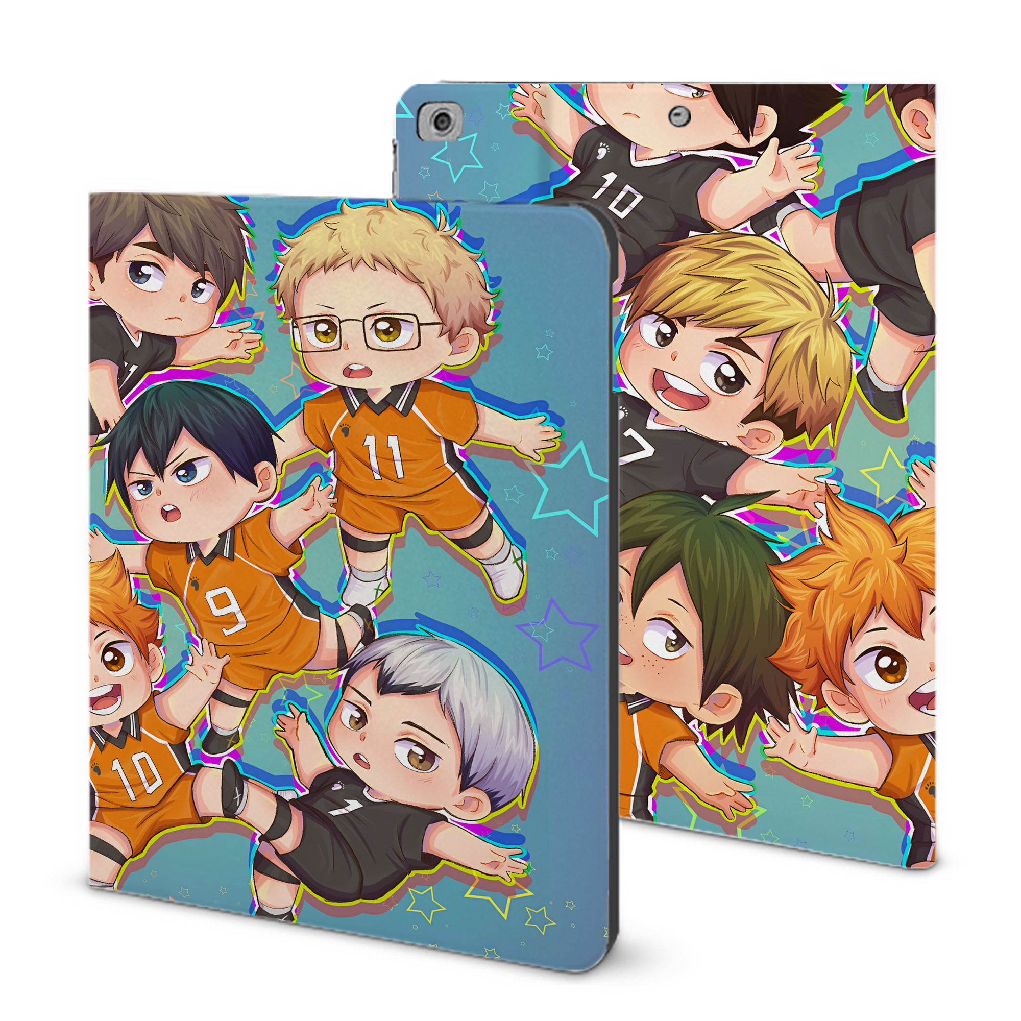 （画像用） ハイキュー!! Haikyu!! IPad ケース ブック型 PUレザー TPU 耐衝撃 軽量 薄型 ペン収納なし 全面保護 IPad 各モデル対応